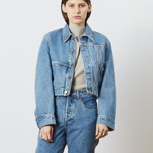 LOROD Denim Trucker Jacket Cropped - Picture 1 of 8
